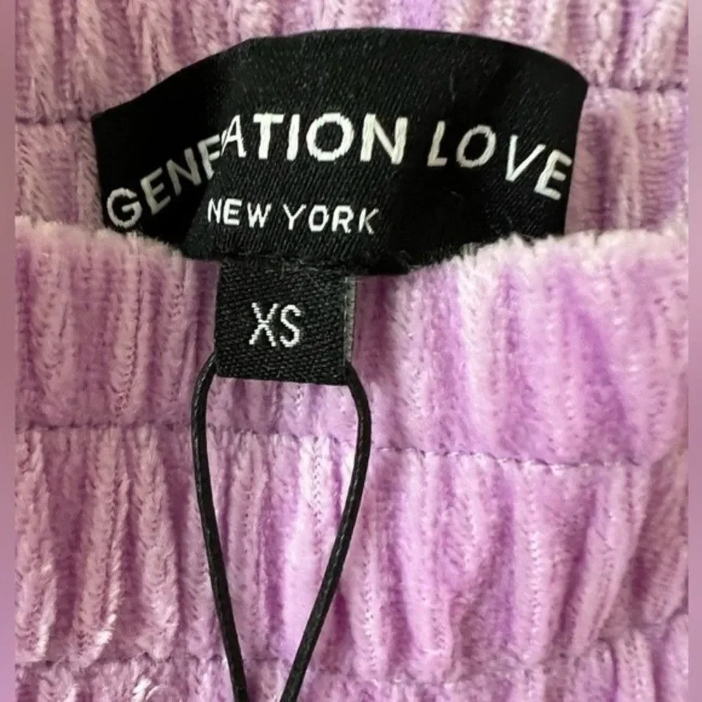 NWT Generation Love Ivy Velour Jogger Sweatpants Lilac Purple Pink XS